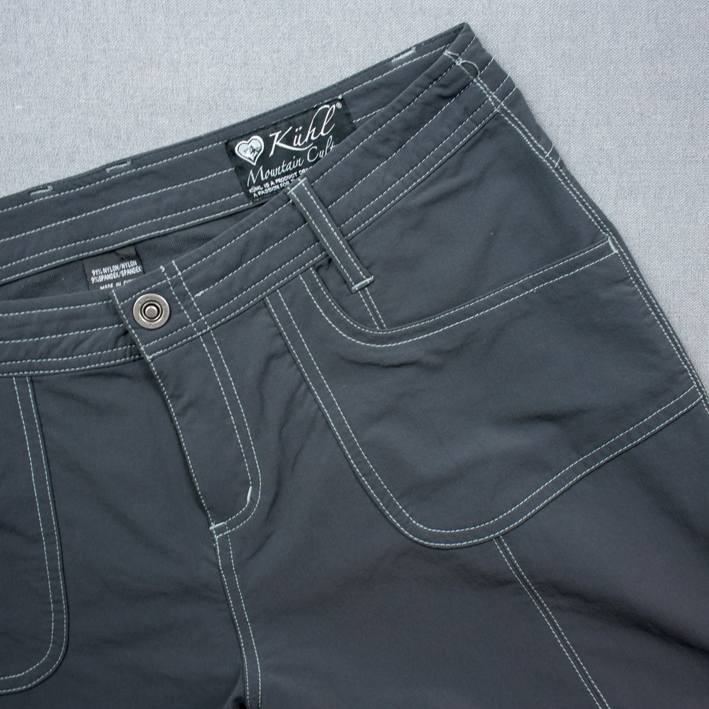 Kuhl Women 12 Regulat Gray Nylon Spandex Hiking Pant Outdoor Utility Performance